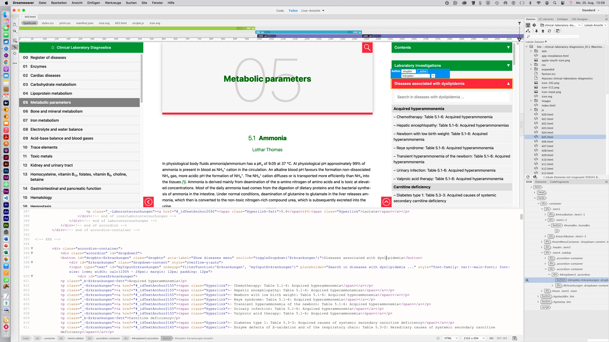 10 - Dreamweaver: HTML/CSS-Website - labor-und-diagnose.de