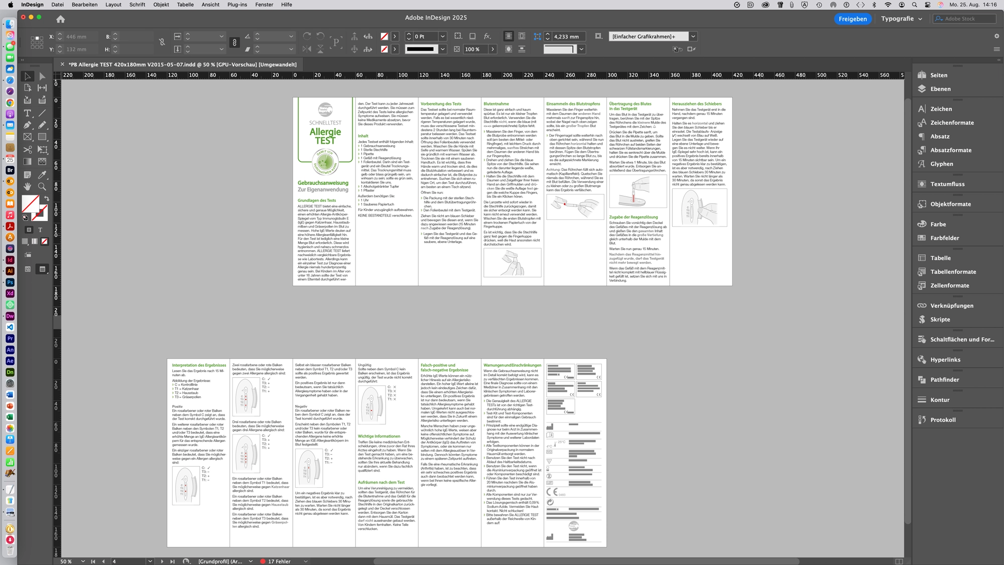 18 - InDesign/Illustrator: Layout Packungsbeilage mit Illustrationen